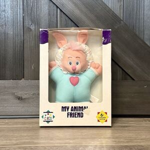 Vintage 1992 Circo Bunny Baby Squeaker Plush Bonnet Target NIB 90s Nursery Toy